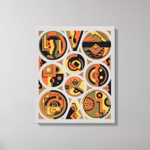 Cercles géométriques Art Déco Pochoir Jazz vintage