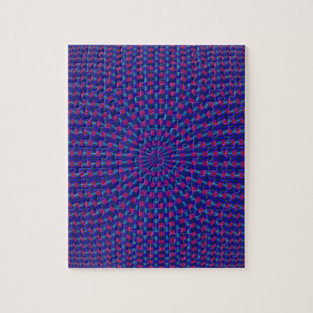 Cercles géométriques bleus et rouges Puzzle (Vertical)