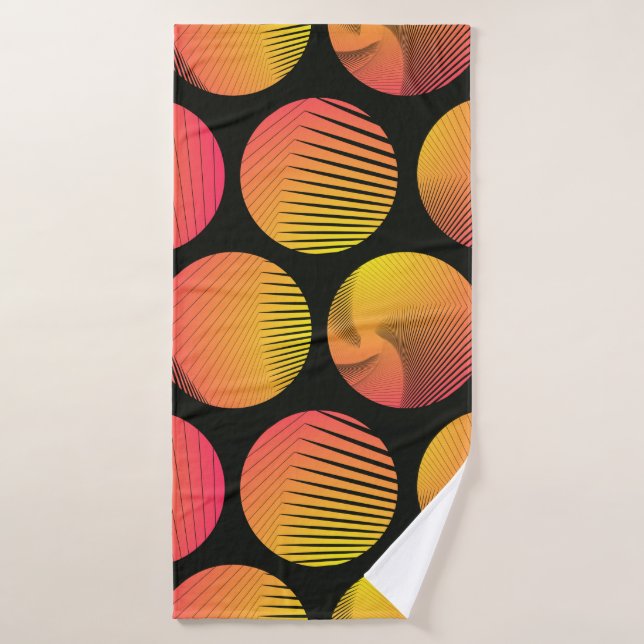 cercles graphiques sans couture motif en orange sh (Serviette de bain)