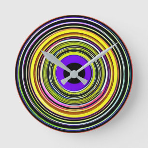 Cercles hypnotiques Horloge ronde