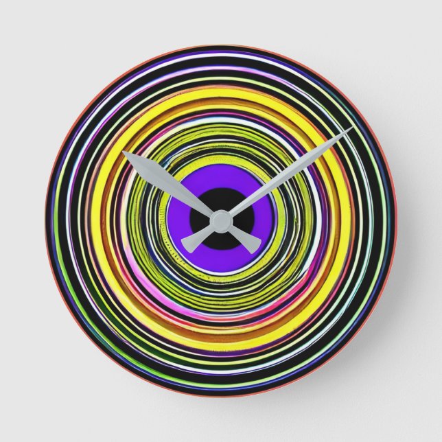 Cercles hypnotiques Horloge ronde (Recto)