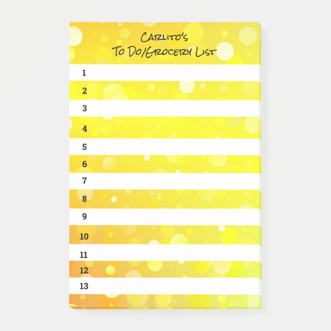 Cercles jaunes Notes post-it noires (Devant)