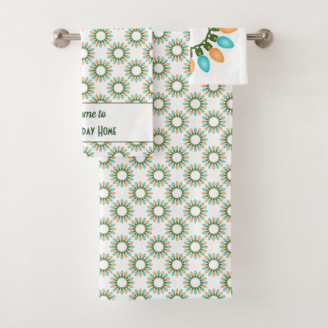 Cercles lumineux de Noël Motif orange et bleu (En situation)