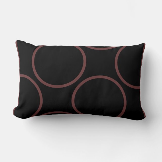 cercles marron sur un oreiller moderne noir (Recto)