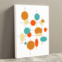 Cercles Milieu de siècle Moderne 11" x 14" Toile E
