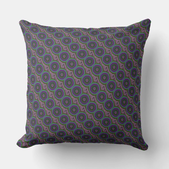 Cercles motifs Coussins Jeter et Lumbar, Bleu (Recto)