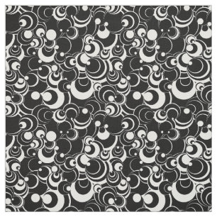 Cercles noirs et blancs Tissu Abstrait 2