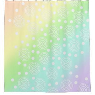 Cercles pastel arc-en-ciel en cercles Rideau de do