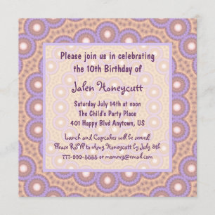 Cercles Peach & Lilac Invitation à la fête d'anniv