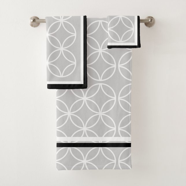 Cercles pétales diamants noir gris blanc (En situation)