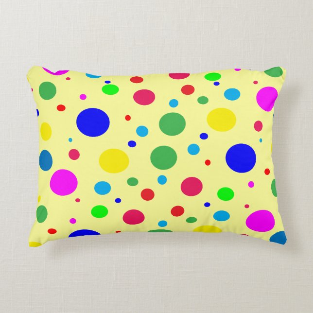 Cercles Polkadot couleur gai Coussin accent (Devant)