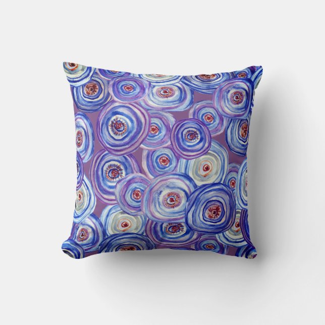 Cercles pourpres Jeter Coussin (Recto)