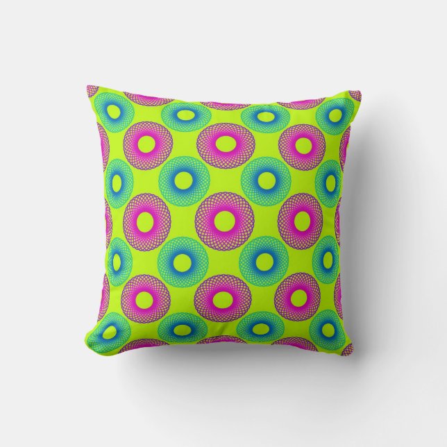 Cercles psychédéliques sur le coussin de vert de (Recto)
