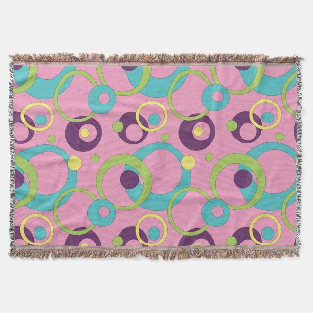 Cercles roses funky Jeter la couverture (Devant)