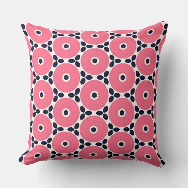 Cercles roses Oreiller Motif (Recto)
