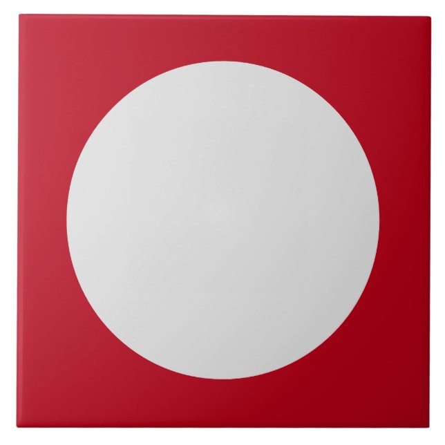 Cercles rouges et blancs Carreaux Abstraits (Devant)