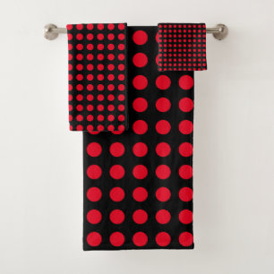 Cercles rouges Polka Dot Patterns Black Modern Cut