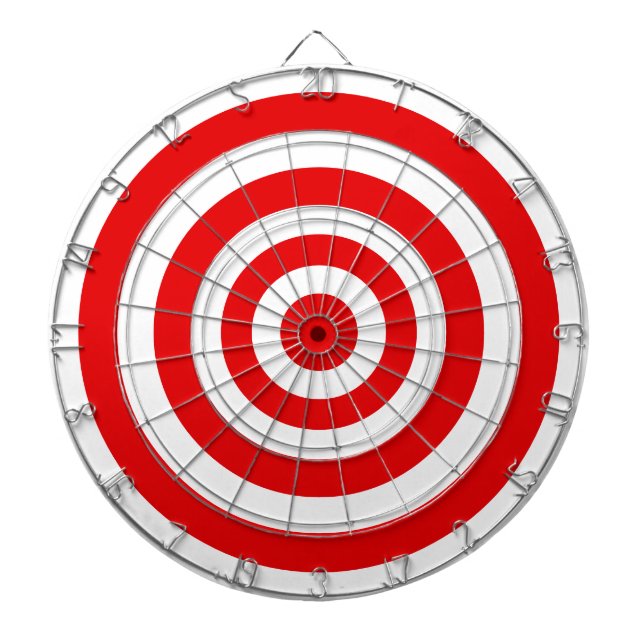 Cercles sur cible de fléchettes rouge et blanc (Devant)