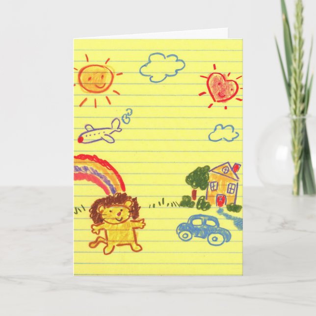 Cérémonie d'anniversaire de l'enfant dessin carte  (Devant)