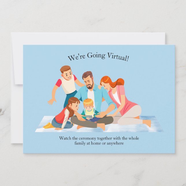 Cérémonie de graduation en ligne Invitation bleue (Devant)