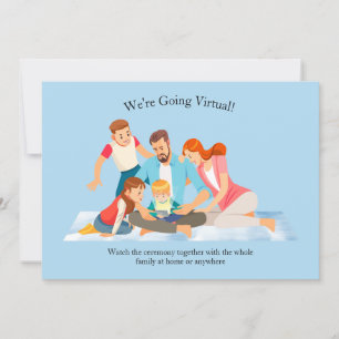 Cérémonie de graduation en ligne Invitation bleue