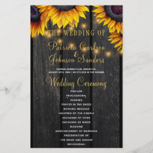 Cérémonie de mariage au bois rustique tournesol lu