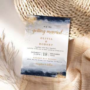 Cérémonie de Mariage de marine et d'or Invitation