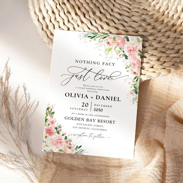 Cérémonie de Mariage de rose rose pâle Invitation (Créateur téléchargé)