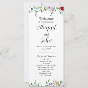 Cérémonie de Mariage Fleur sauvage double face Car