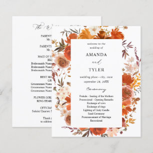 Cérémonie de Mariage Floral Rouge & Orange Budget