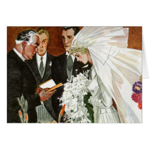 Cérémonie de mariage vintage avec mariée et marié