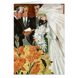 Cérémonie de mariage vintage avec Mariée et Salle