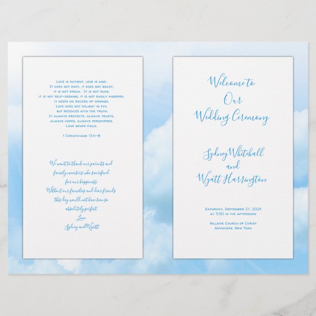 Cérémonie des Mariages catholiques du ciel céleste (Devant)