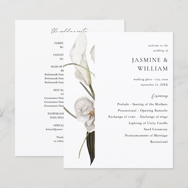 Cérémonie des Mariages floraux noir et blanc Budge (Devant / Derrière)