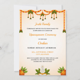 Cérémonie d'invitation Upanayanam, Invitation de f