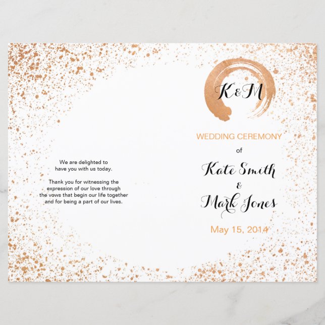 Cérémonie du Mariage de Spray de cuivre Ordre de s (Devant)