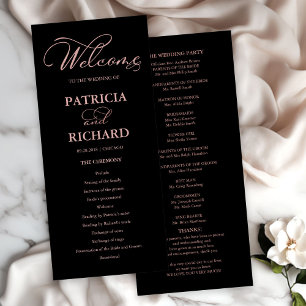 Cérémonie mariage de l'ordre du service Programme 