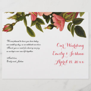 Cérémonie mariage Modèle Floral Programme Flyer Ci