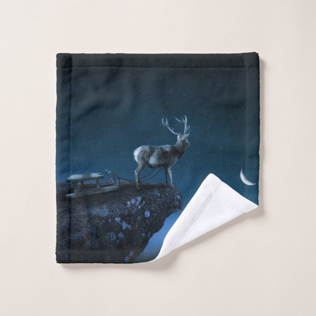 cerf au clair de lune (Gant de toilette)