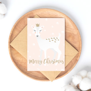 Cerf - Carte postale de Noël