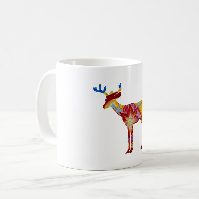 Cerf coloré 325 ml Mug blanc classique (Devant gauche)