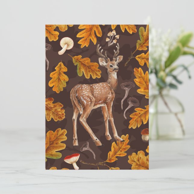 Cerf dans la forêt automnale (Debout devant)