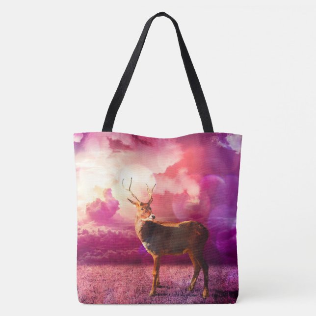Cerf dans les nuages - Sac fourre-tout rose (Dos)