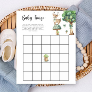 Cerf de forêt - Jeu de bingo pour Baby shower