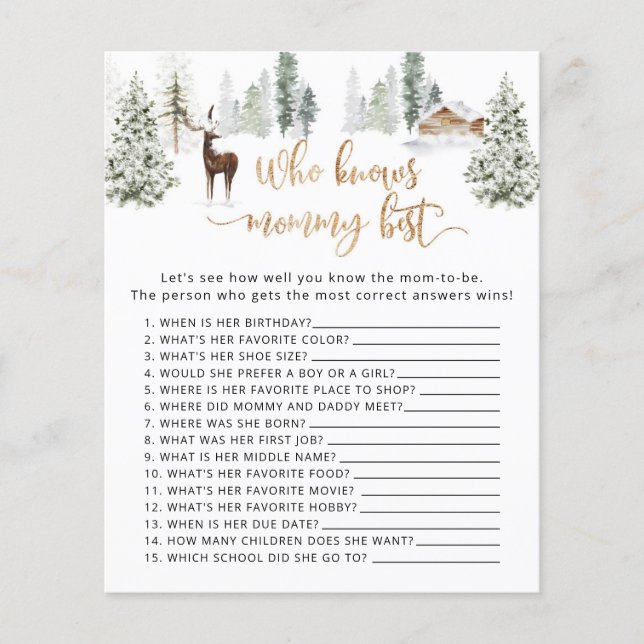 Cerf de forêt Qui connaît maman meilleur jeu (Devant)