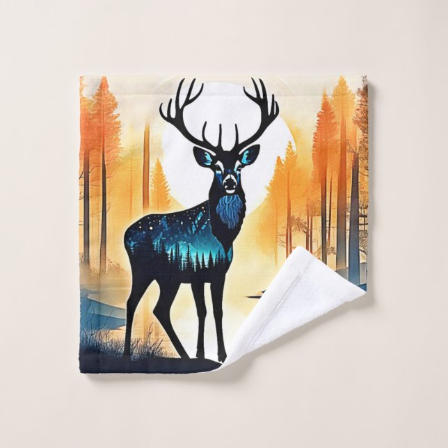 Cerf de la forêt mystique (Gant de toilette)