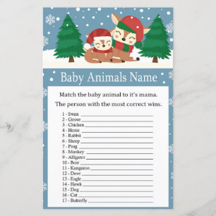 Cerf de Noël Bébé Animaux Nom Jeu baby shower
