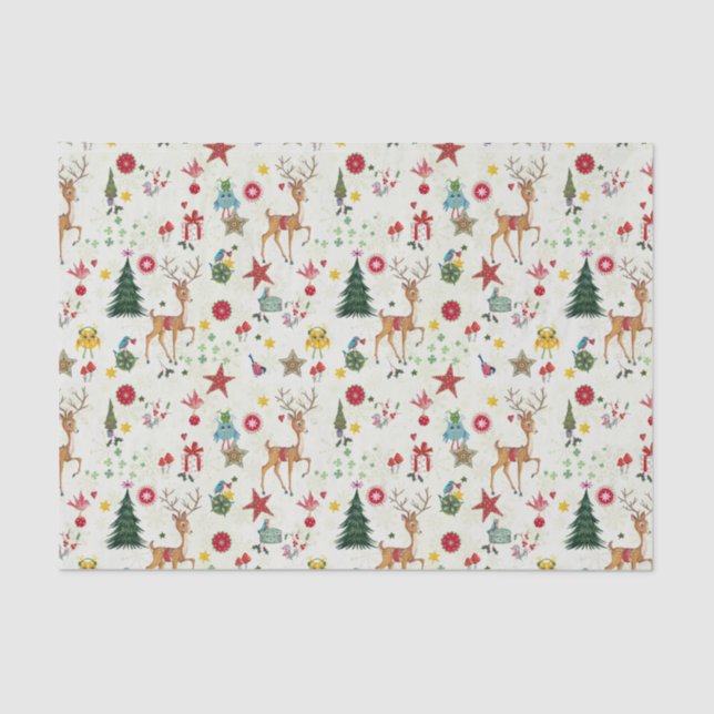 Cerf de Noël féminin | Papier de soie (Recto)