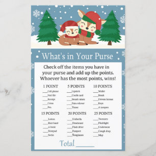 Cerf de Noël Qu'y a-t-il dans votre sac à main