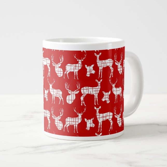 Cerf de silhouette rustique sur Mug de spécialités (Devant droit)